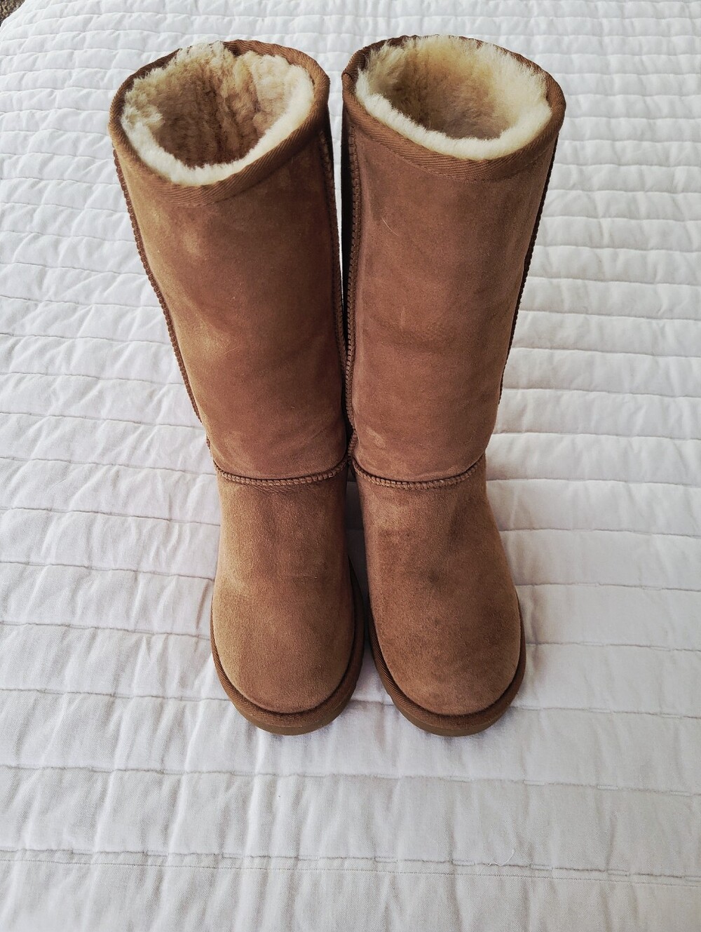 UGG Tall Chestnut Suede Boots, Sz 8, Like New - Picture 3 of 12